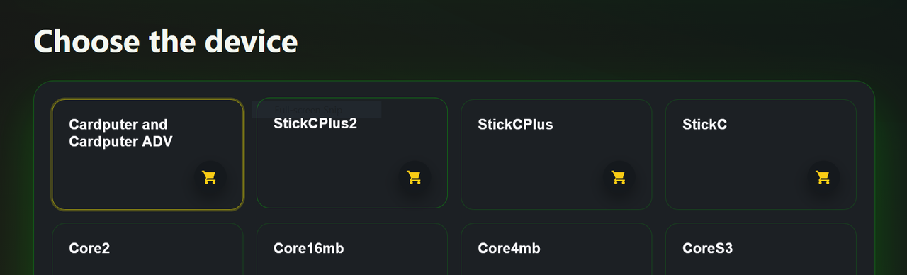 Selecting the device